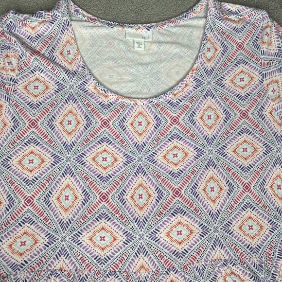 J Jill Dress Extra Large Petite Shift Geometric Pockets Empire Soft Stretch XLP - Picture 3 of 15